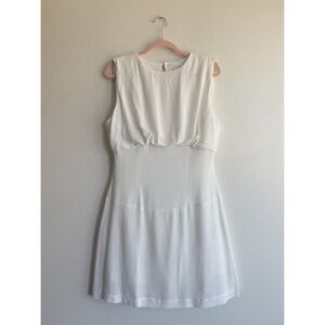Charcoal Clothing Natural Fiber Drop Waist Mini Sun Dress in White size S NWT